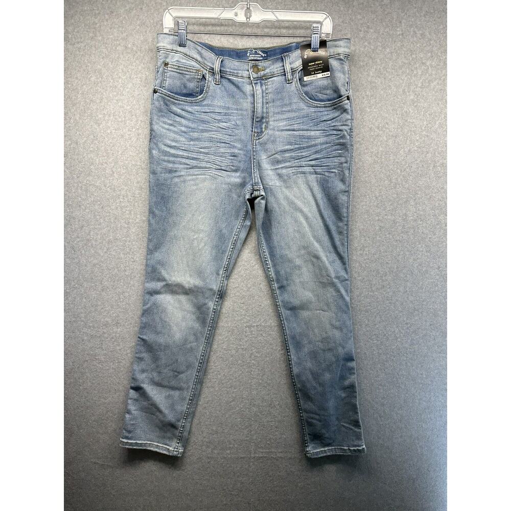 Art Class Teen Boys Blue Jeans Size 16 Husky Adjustable Waist Super Skinny NWT